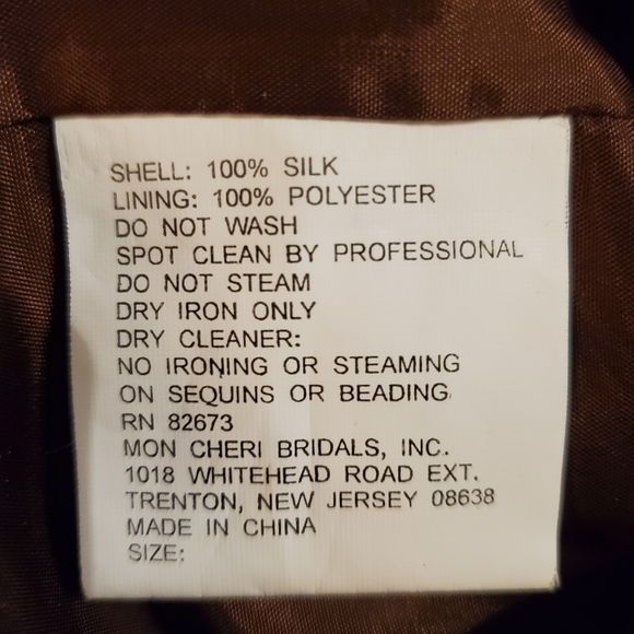 Montage By Mon Cherie Beaded Sequin Silk Lace Skirt, 16, Brown - Picture 4 of 5